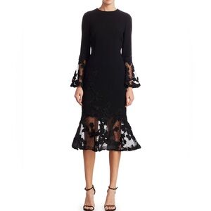 Teri Jon by Rickie Freeman – Illusion Bell Sleeve Bodycon Dress